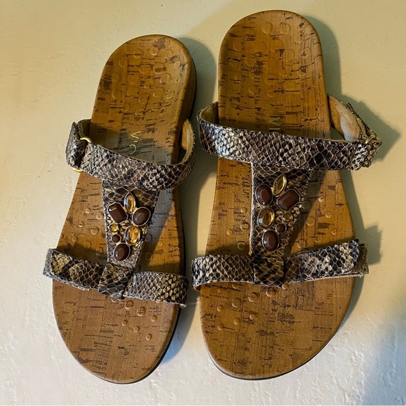 Vionic Shoes - Vionic sandals snake skin with brown gems